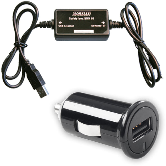 Car Charger 1A & Safety Box Black - Unwired Solutions Inc
