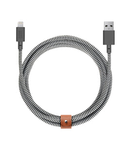 Charge/Sync Belt Cable XL Lightning 10ft. Zebra - Unwired Solutions Inc