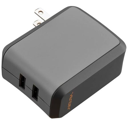 Wall Charger Dual USB 4.8 A Black - Unwired Solutions Inc