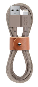 Charge/Sync Belt Cable Lightning 4ft. Taupe - Unwired Solutions Inc