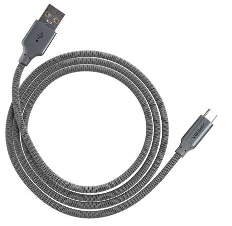 Charge/Sync Metallic Cable Micro USB 4ft Steel Gray - Unwired Solutions Inc