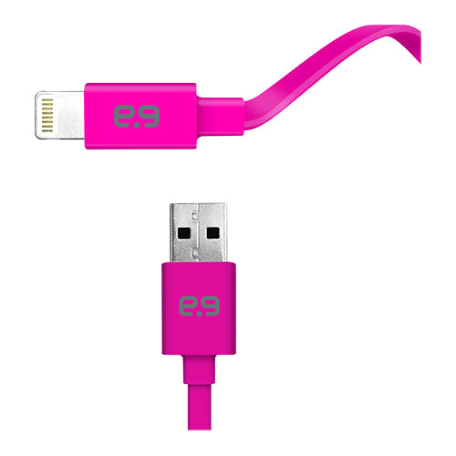 Charge/Sync Flat Cable Lightning 4ft Pink - Unwired Solutions Inc