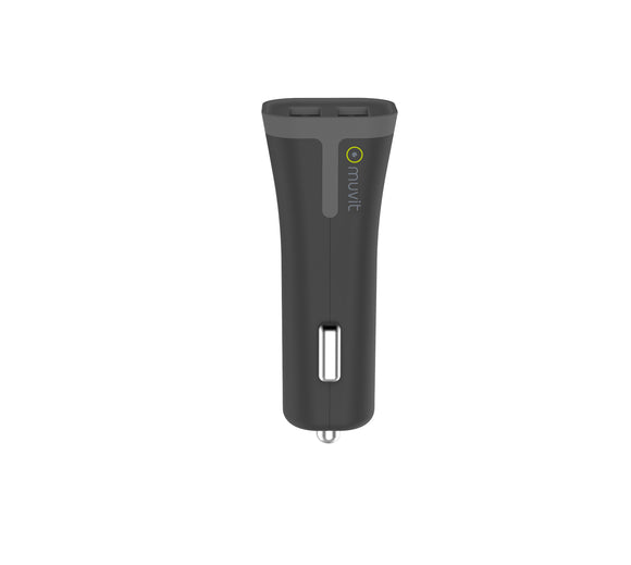 Car Charger Dual USB 3.4A Black - Unwired Solutions Inc