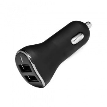 Dual USB Car Charger 2.4A No Cable Black - Unwired Solutions Inc
