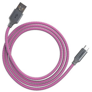 Charge/Sync Metallic Cable Micro USB 4ft Magenta - Unwired Solutions Inc