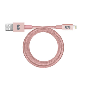 Metallic Charge/Sync Cable Lightning 4ft Rose Gold - Unwired Solutions Inc