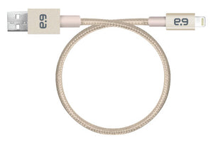 Metallic Charge/Sync Cable Lightning 9'' Gold - Unwired Solutions Inc