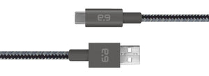 Metallic Charge/Sync Cable 4ft USB C Gray - Unwired Solutions Inc