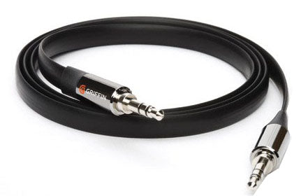 Flat AUX Cable 3ft Black - Unwired Solutions Inc