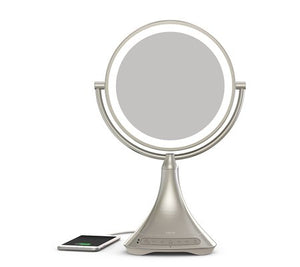 Vanity Mirror 9in w/Bluetooth Speaker and USB Silver - Unwired