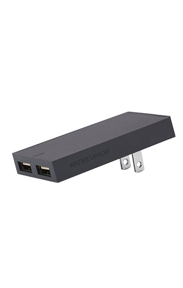 Smart Charger Dual USB Port Slate (Grey) - Unwired Solutions Inc