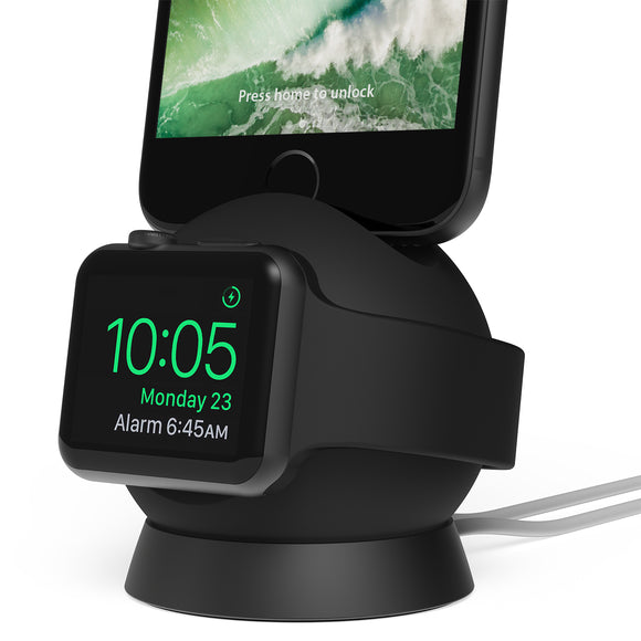 OmniBolt Apple Watch&iPhone Charging Stand Black - Unwired Solutions Inc