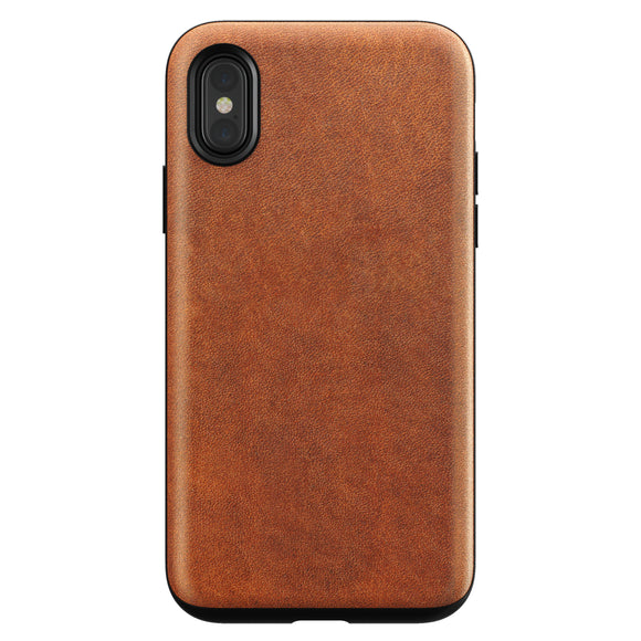 Leather Case iPhone X Brown - Unwired Solutions Inc