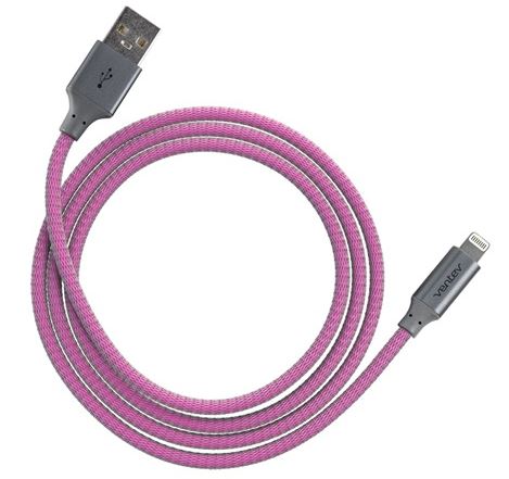 Charge/Sync Metallic Cable Lightning 4ft Magenta - Unwired Solutions Inc
