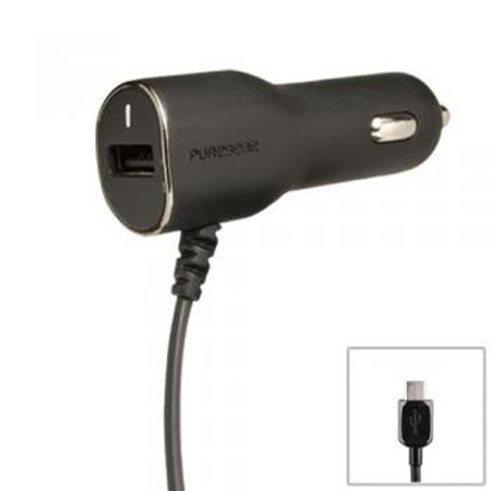 Car Charger Micro USB 2A w/ExtraUSB Black - Unwired Solutions Inc