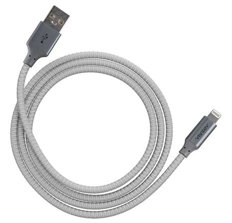 Charge/Sync Metallic Cable Lightning 4ft Silver - Unwired Solutions Inc