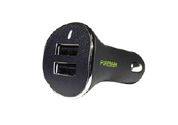 Dual USB Car Charger 4.8A No Cable Black - Unwired Solutions Inc