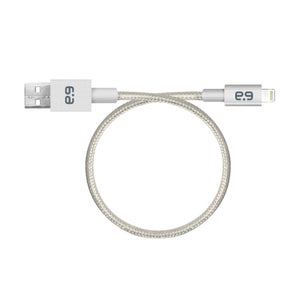 Metallic Charge/Sync Cable Lightning 9'' Silver - Unwired Solutions Inc
