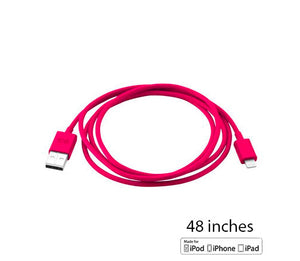 Charge/Sync Cable Lightning 4ft Pink - Unwired Solutions Inc