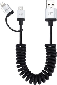 Charge/Sync AluCable Twist Lightning/Micro USB 6ft Blk - Unwired Solutions Inc