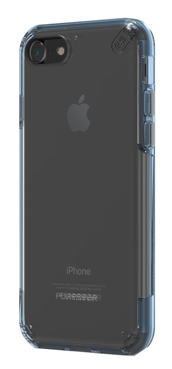 Slim Shell Pro iPhone 8/7 Clear/Blue - Unwired Solutions Inc