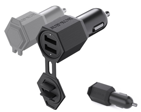 Suvivor Car Charger Dual USB 4.8A Black - Unwired Solutions Inc