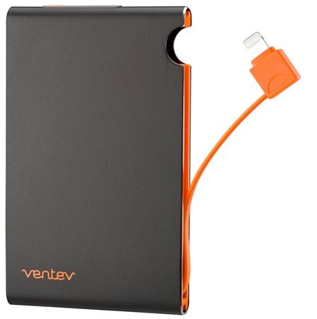 Portable Battery 3000mAh w/Lightning Cable Black - Unwired
