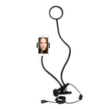 LED Selfie Ring Light w/ Flexible Long Arm Mobile Phone Holder Makeup Desktop Clip USB Ring Lamp For TikTok YouTube Live Video