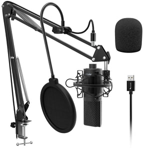Professional Studio Grade USB PC Condenser Microphone w/ Adjustable Arm