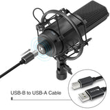 Professional Studio Grade USB PC Condenser Microphone w/ Adjustable Arm