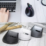 Delux M618C Wireless Mouse Ergonomic Vertical 6 Buttons Gaming Mouse RGB 1600 DPI Optical Mice With For PC Laptop