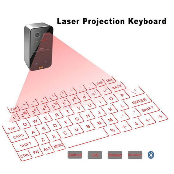 NEW ITEM Laser VR Bluetooth Wireless Projection Keyboard w/ Gestures and Power Bank Compatible with Bluetooth & USB (Included)