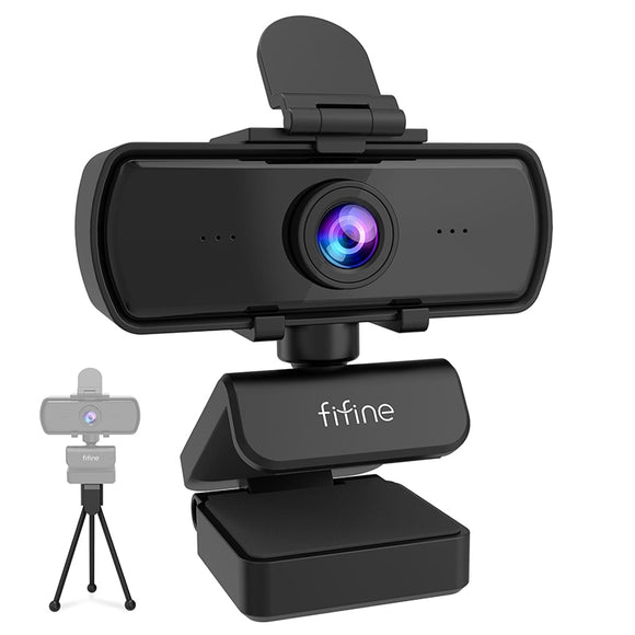 Full HD 1440p USB Webcam w/ Privacy Cover, Microphone & Tripod