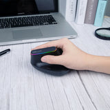 Delux M618C Wireless Mouse Ergonomic Vertical 6 Buttons Gaming Mouse RGB 1600 DPI Optical Mice With For PC Laptop