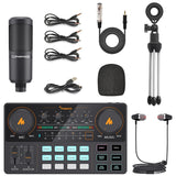 All-in-on Microphone Mixer Kit w/ Condenser Mic&Earphone for PC & Phone
